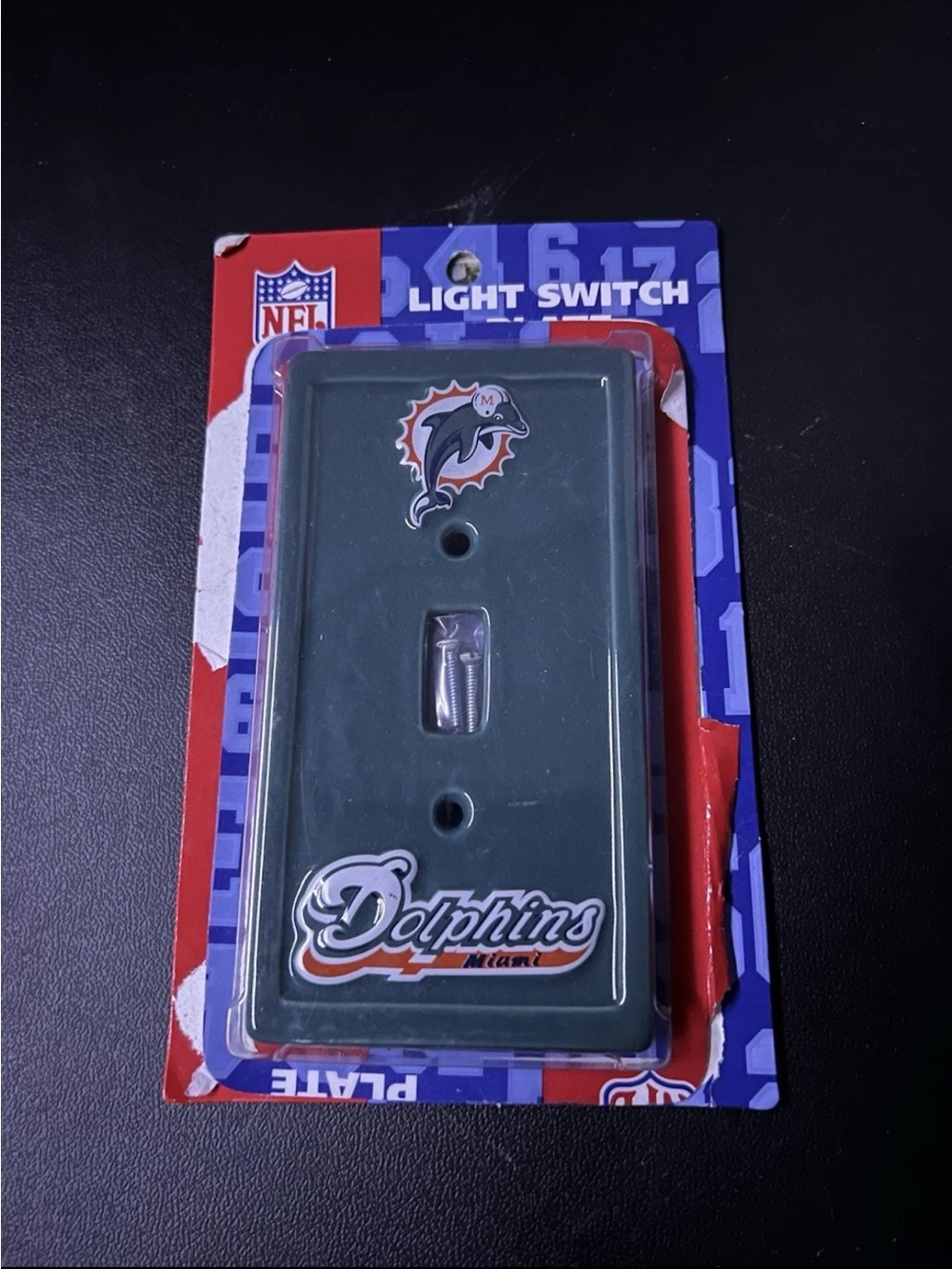 NFL Miami Dolphins Dark Green Single Toggle Light Switch Plate